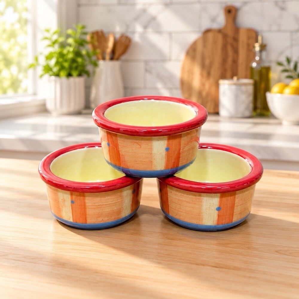 Pfaltzgraff Napoli Stoneware Ramekins Bowls Lot Of 3 New